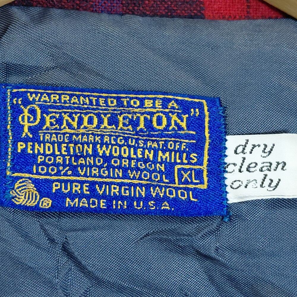 Vintage Pendleton Virgin 100% Wool Flannel Heavy Shirt Jacket Men Size XL - Picture 5 of 10